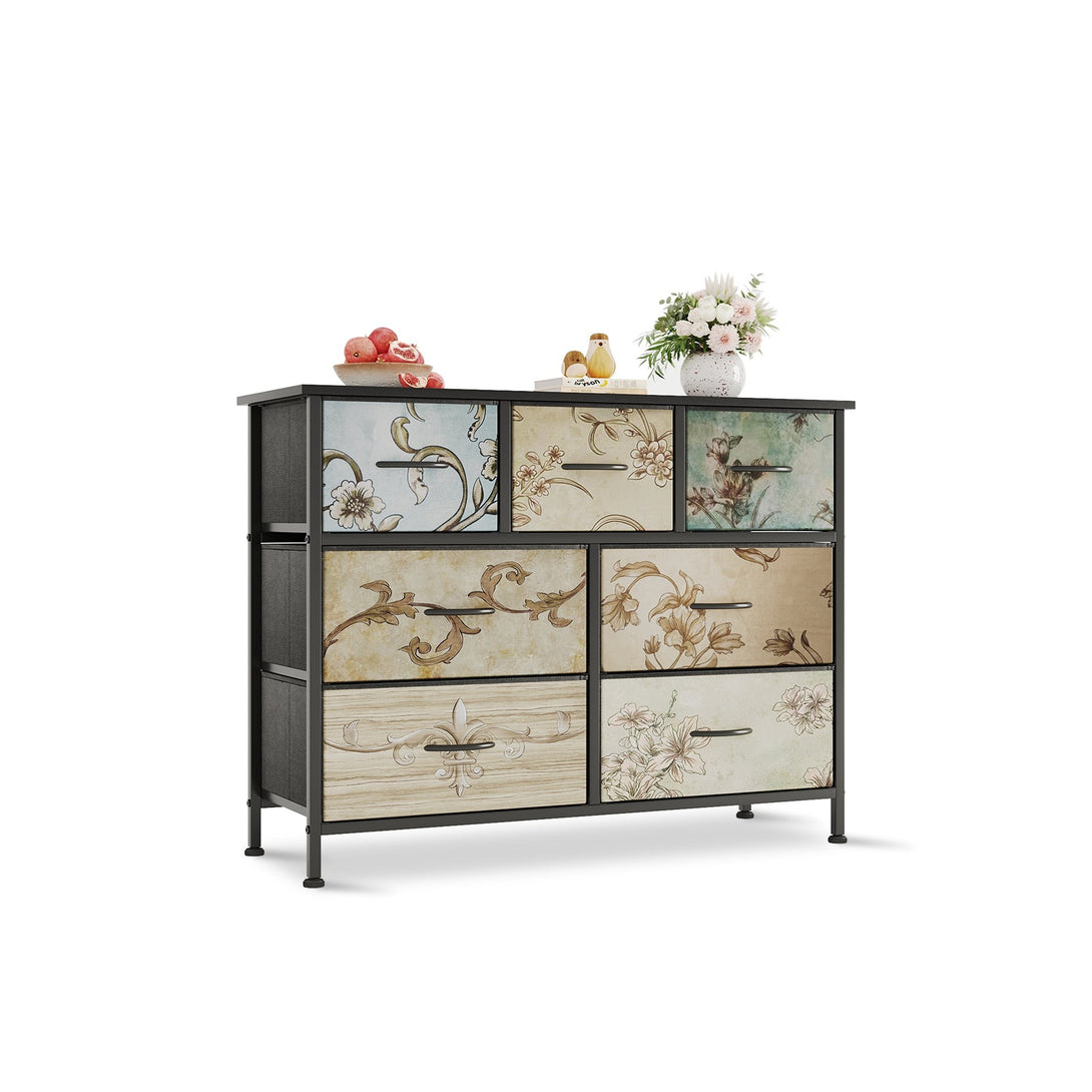 Madilyn 7 Drawers Lowboy - Black + Mix