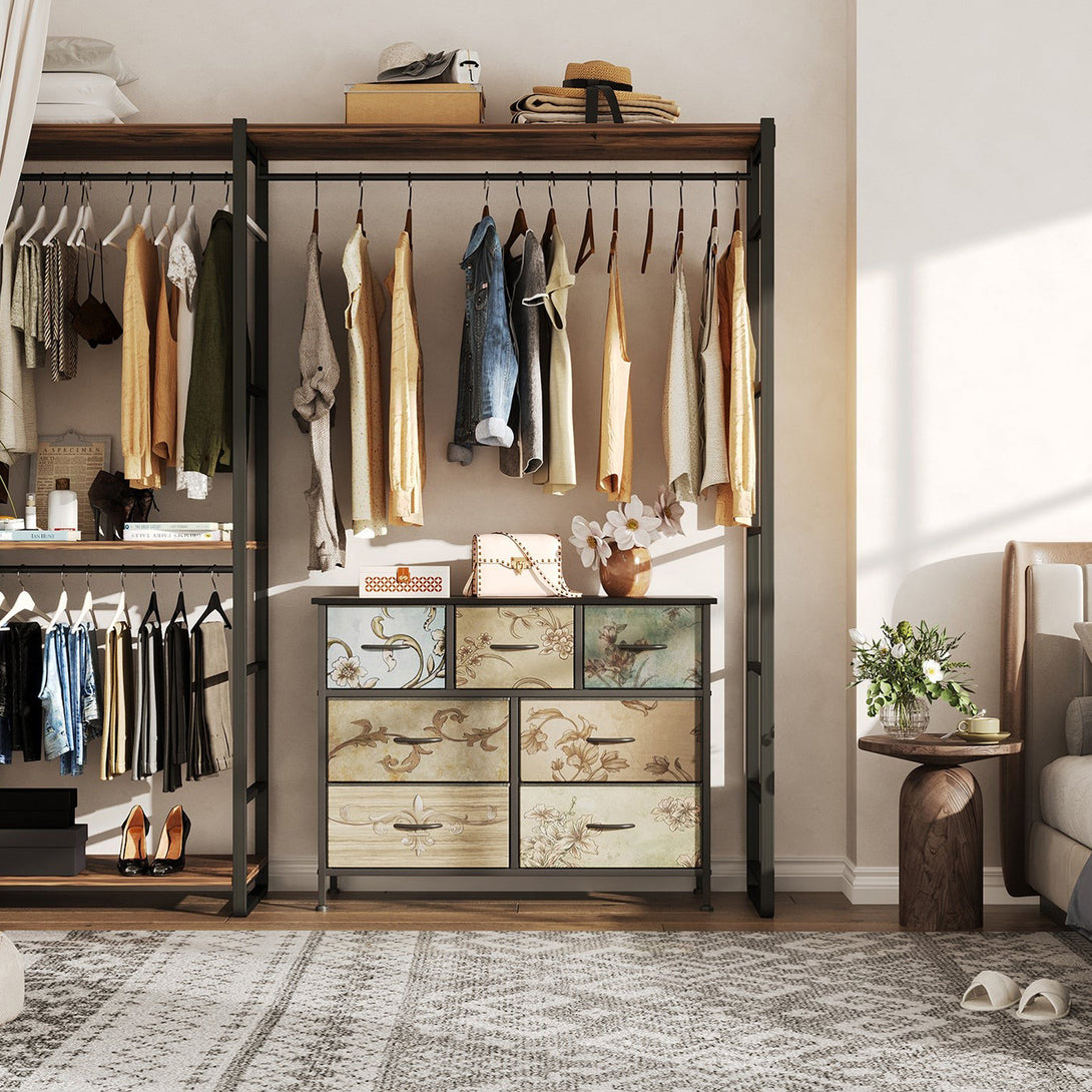 Madilyn 7 Drawers Lowboy - Black + Mix