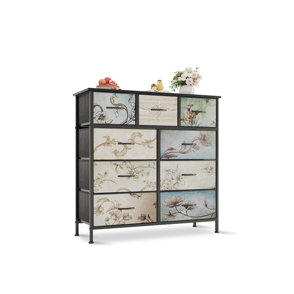 Madilyn 9 Drawers Lowboy - Black + Mix