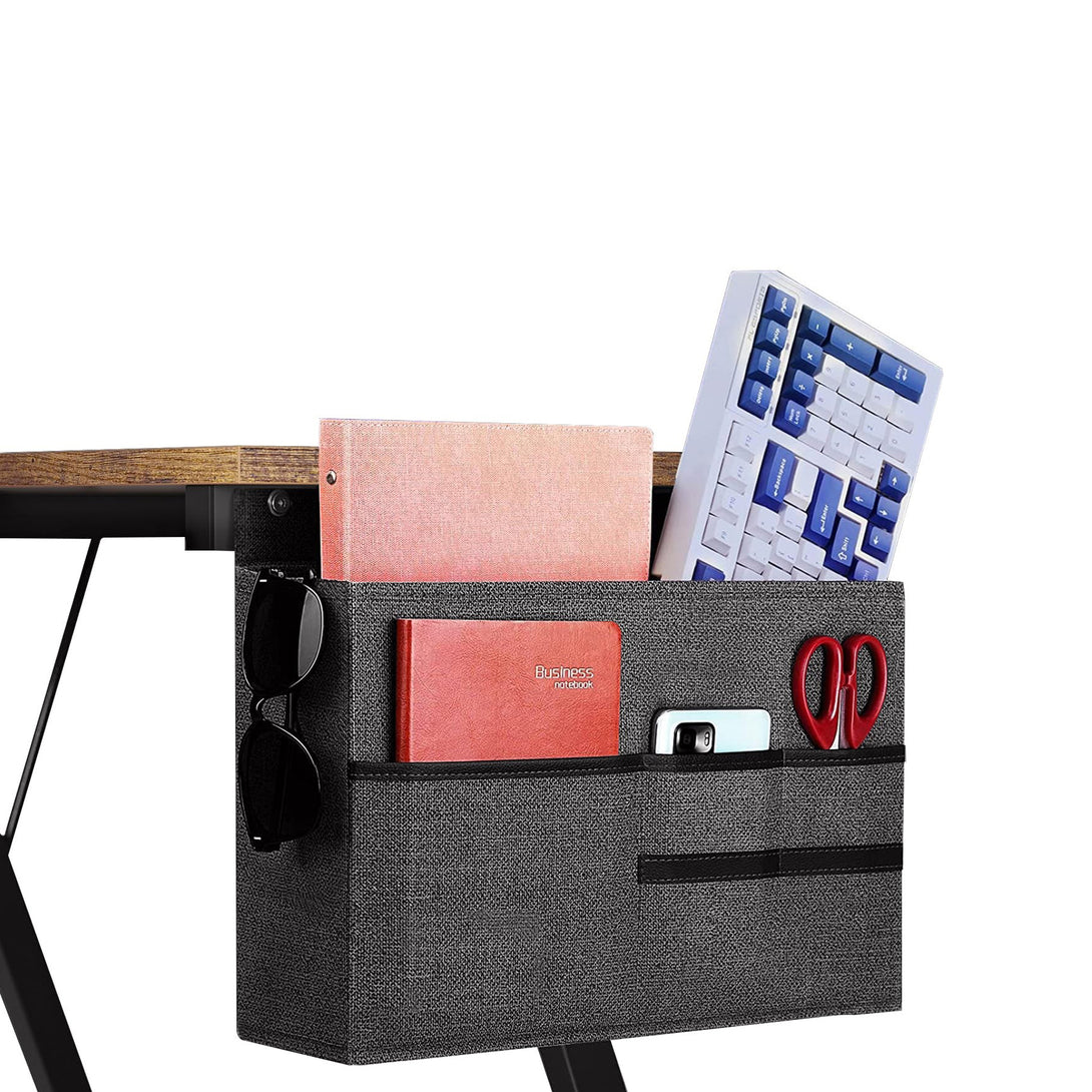 Callan Computer Corner Desk with Storage Bag - Rustic Brown