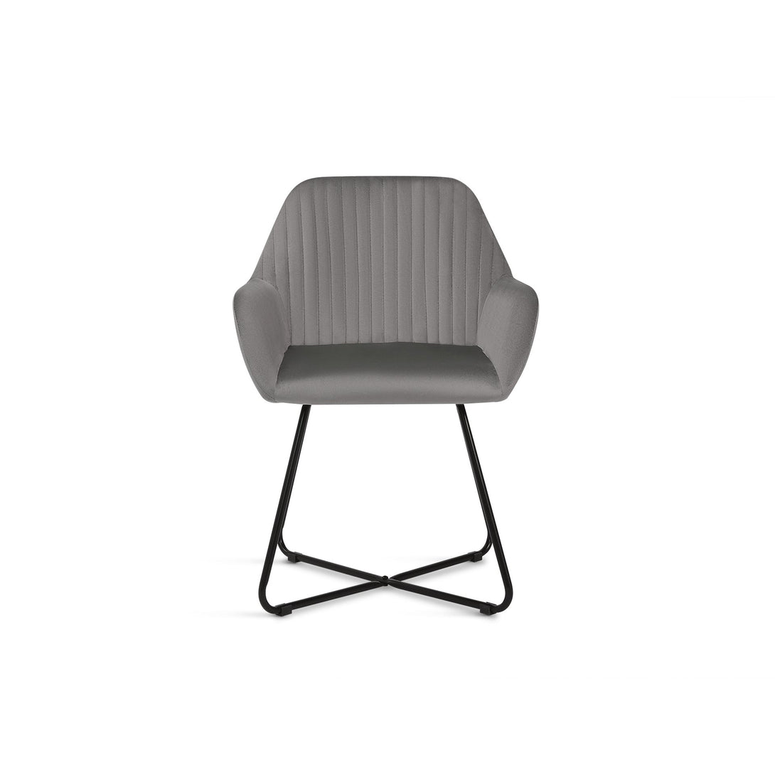 Jesus Velvet Upholstery Dining Chairs - Set of 2 - Grey