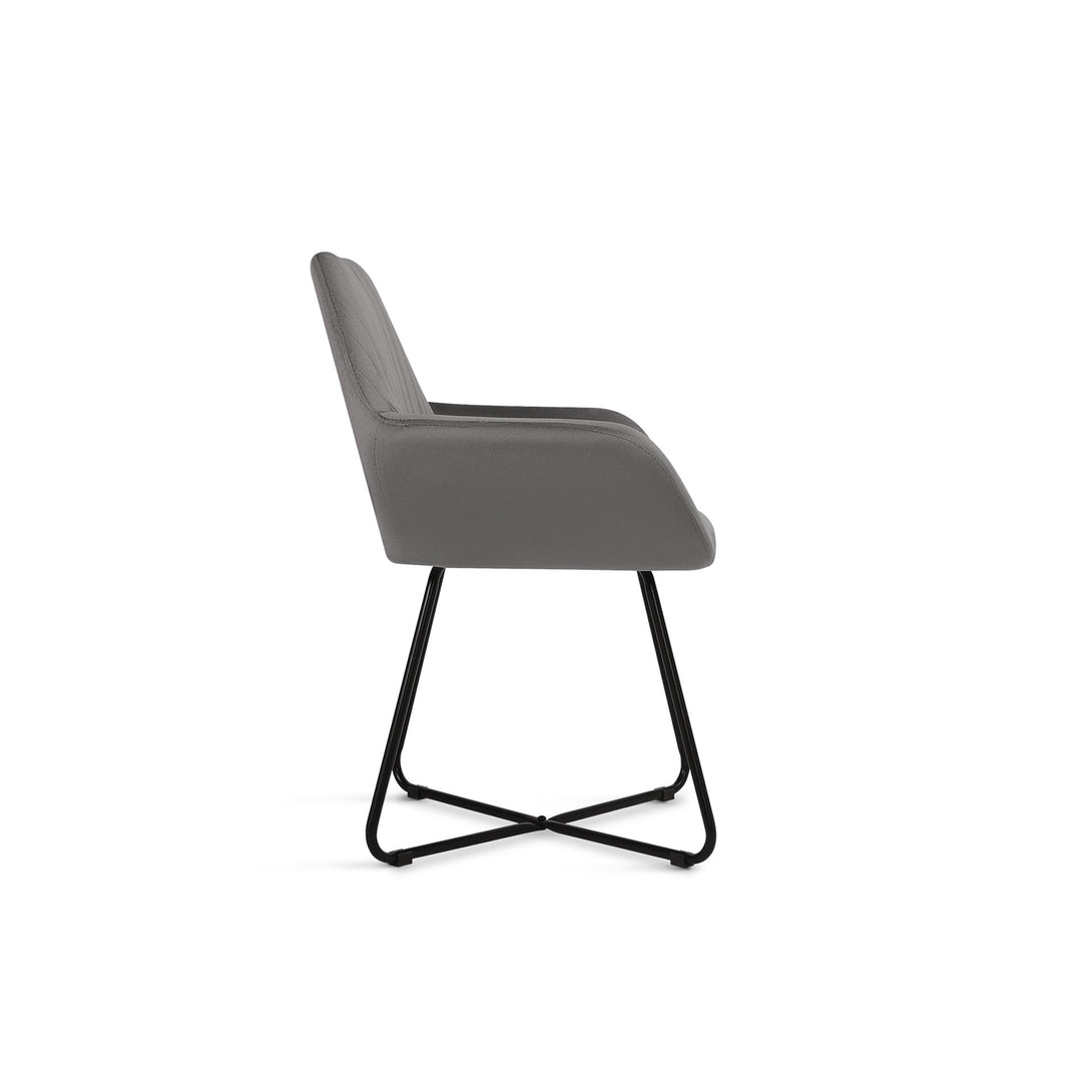 Jesus Velvet Upholstery Dining Chairs - Set of 2 - Grey
