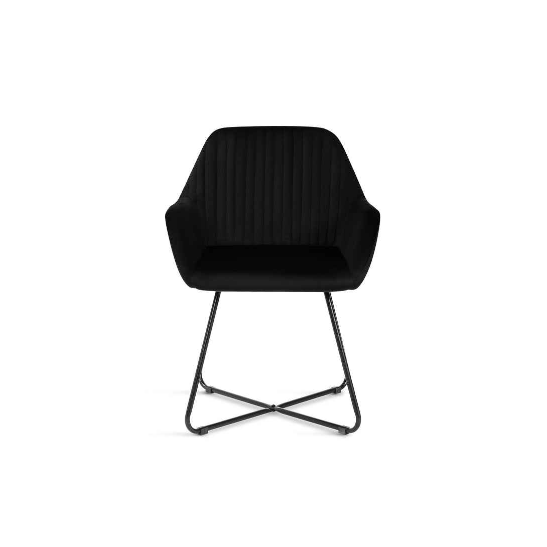 Jesus Velvet Upholstery Dining Chairs - Set of 2 - Black
