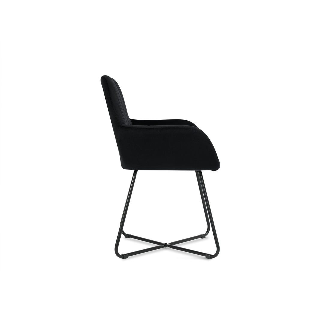 Jesus Velvet Upholstery Dining Chairs - Set of 2 - Black