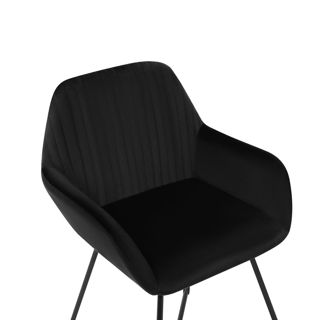 Jesus Velvet Upholstery Dining Chairs - Set of 2 - Black