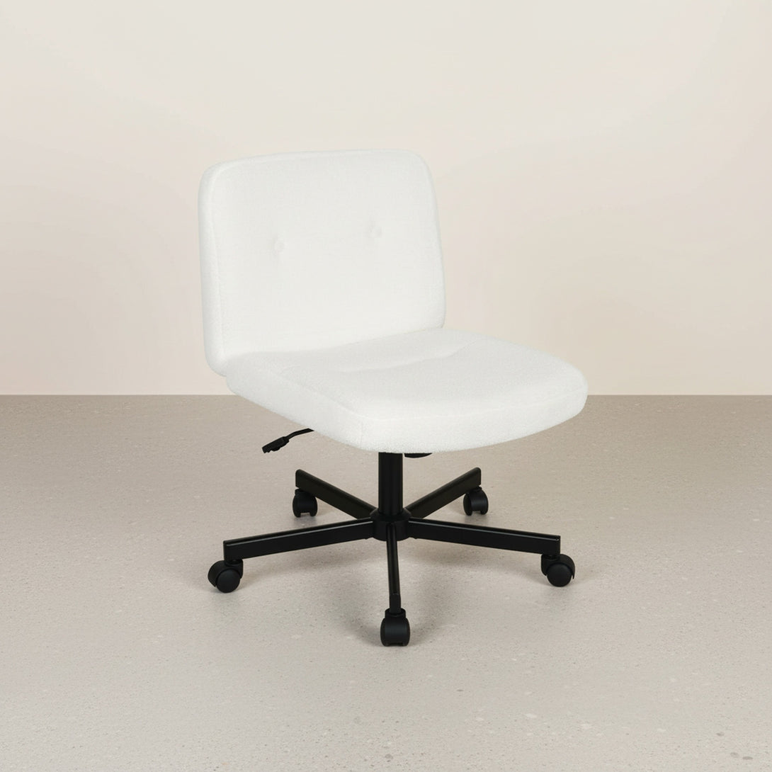 Aiden Swivel Office Chair with Lumbar Cushion - White