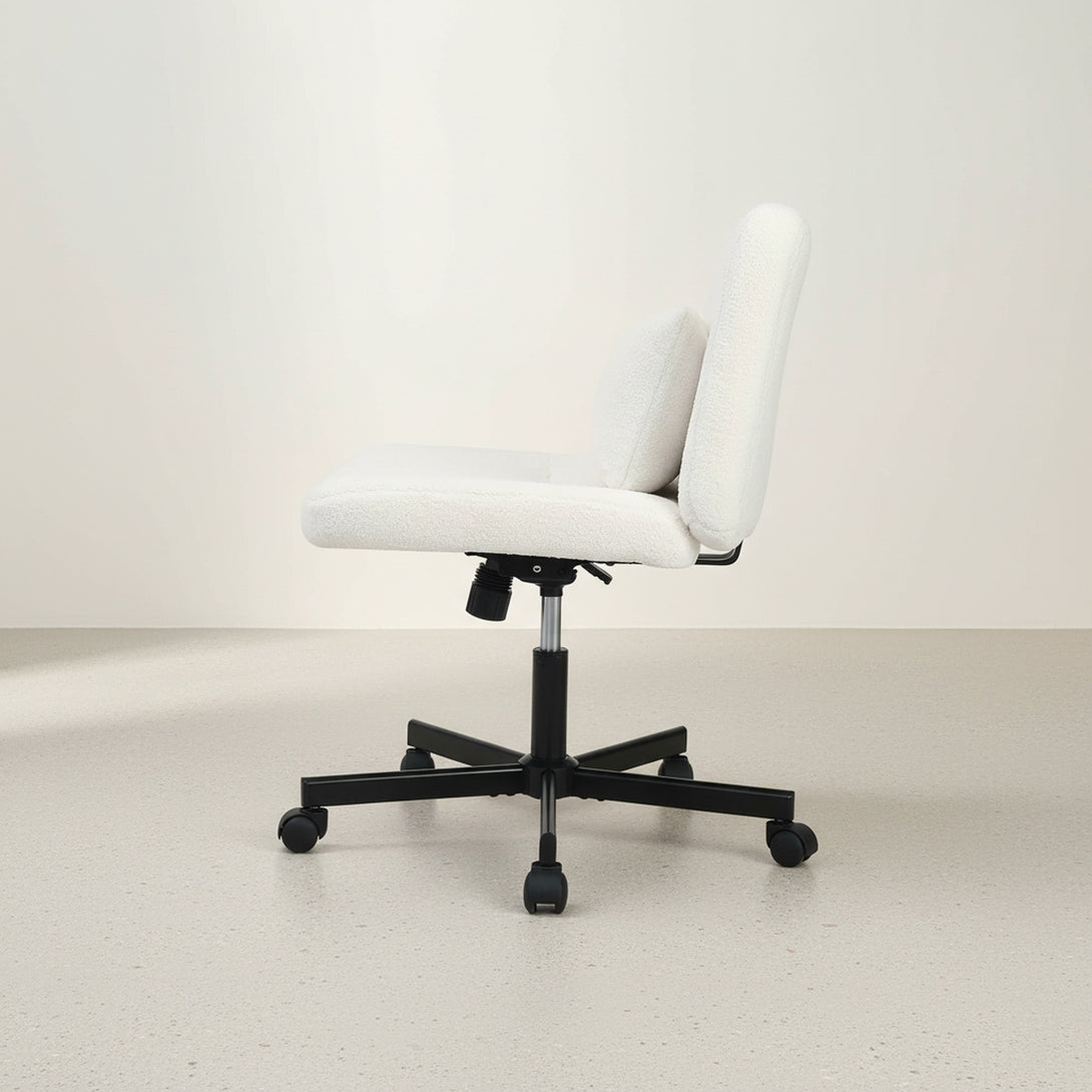Aiden Swivel Office Chair with Lumbar Cushion - White