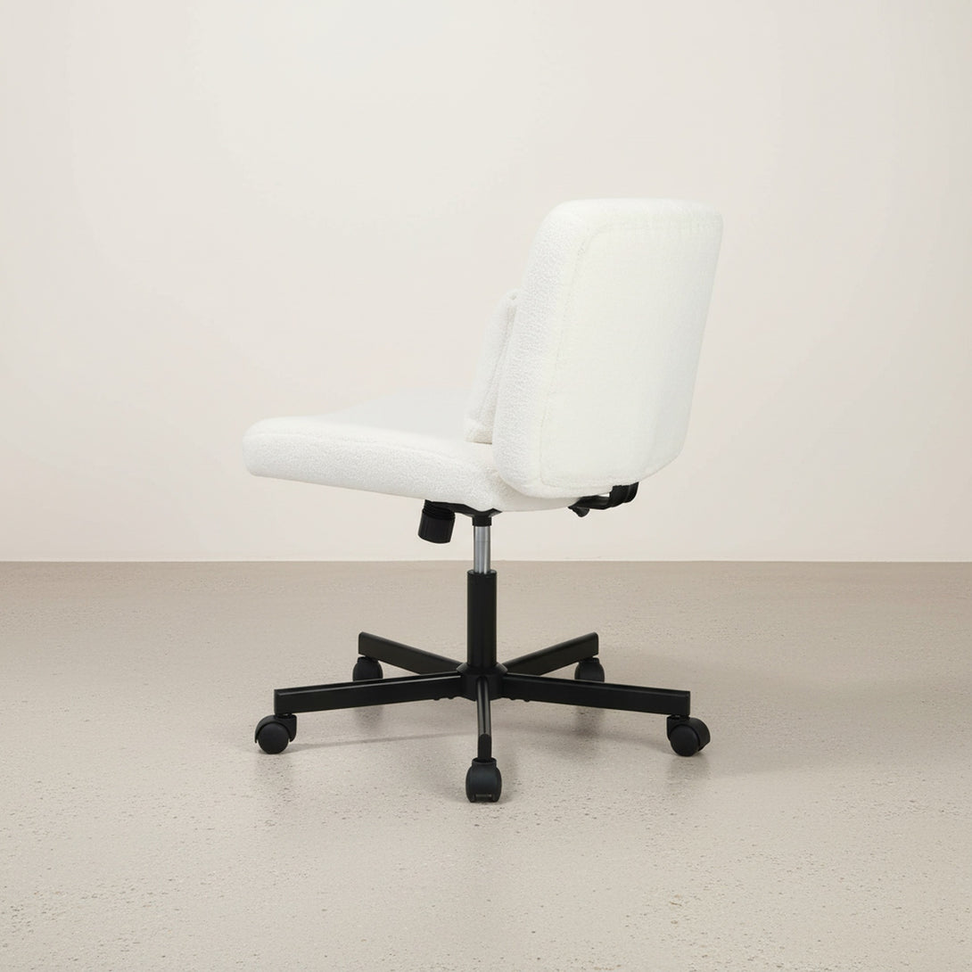 Aiden Swivel Office Chair with Lumbar Cushion - White