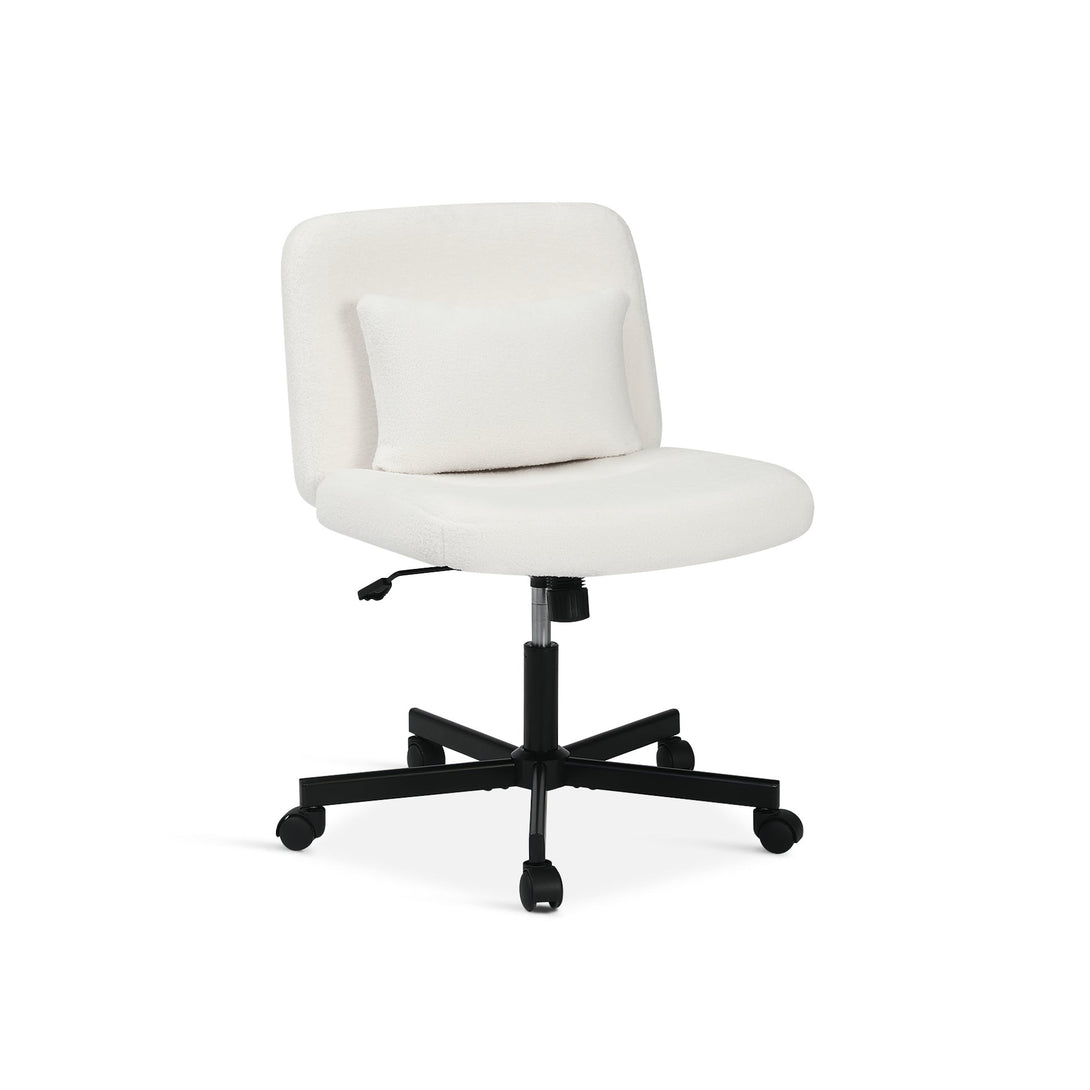Aiden Swivel Office Chair with Lumbar Cushion - White