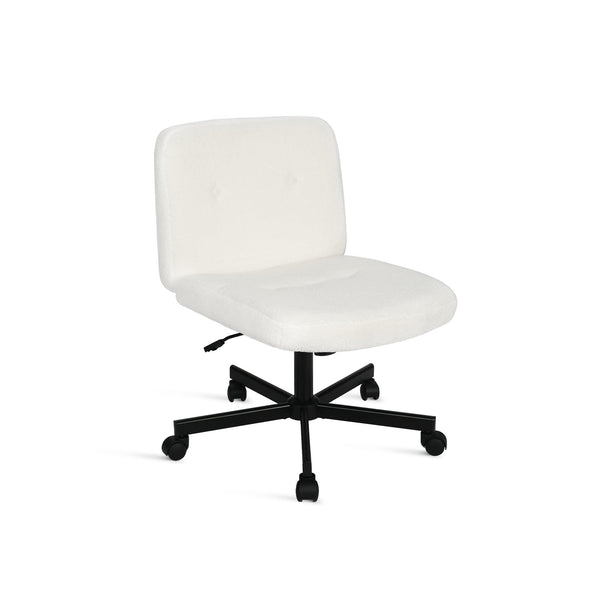 Aiden Swivel Office Chair with Lumbar Cushion - White
