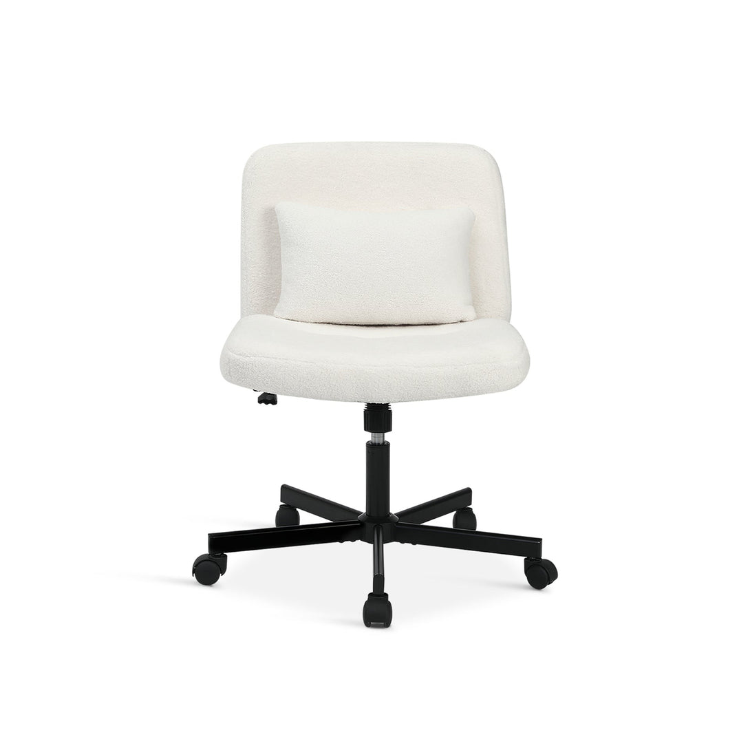 Aiden Swivel Office Chair with Lumbar Cushion - White