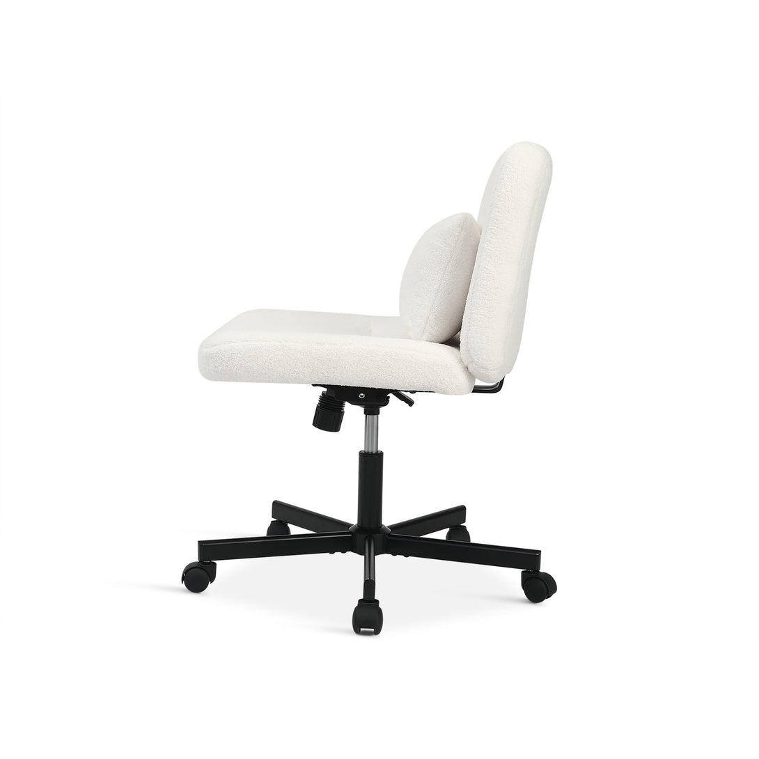 Aiden Swivel Office Chair with Lumbar Cushion - White
