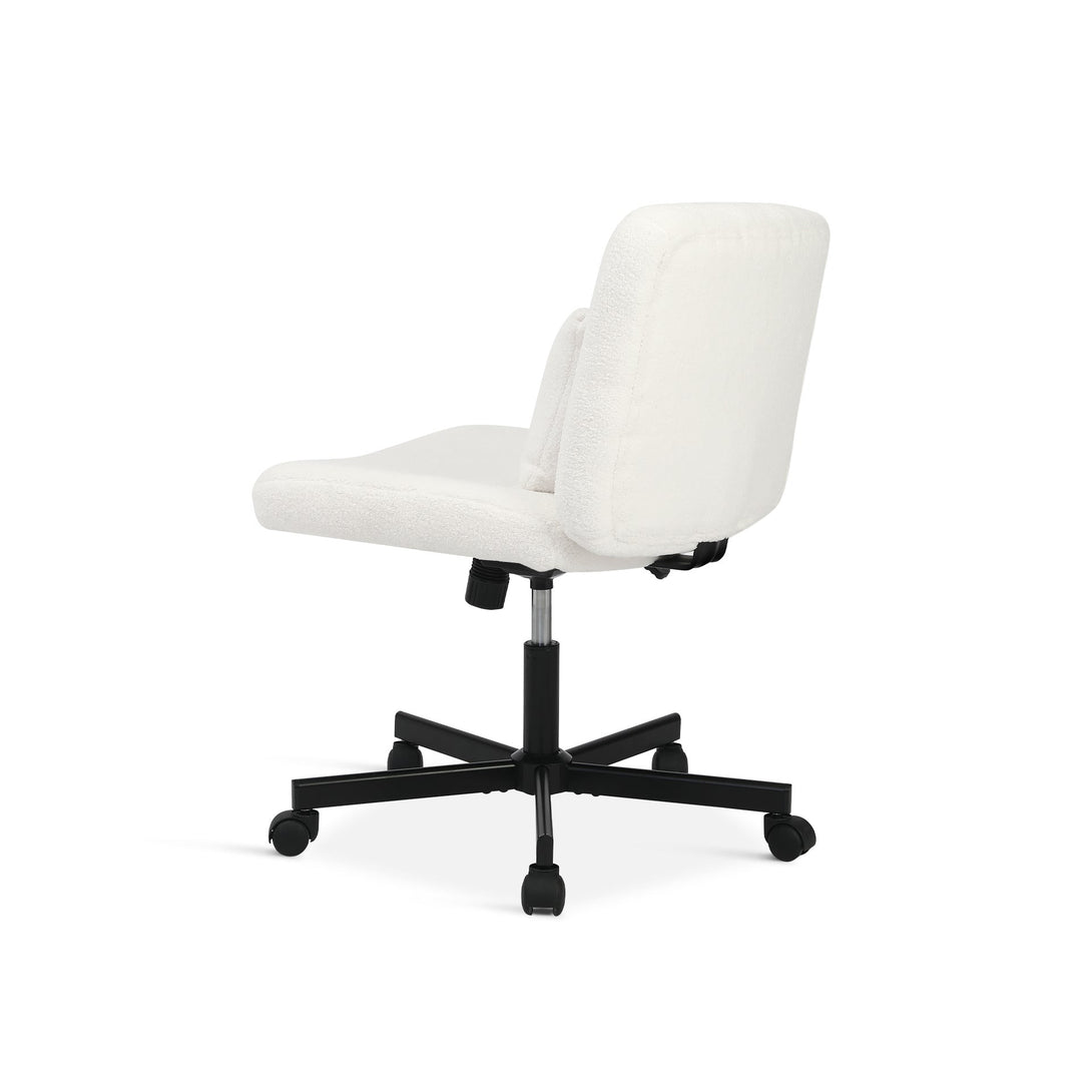 Aiden Swivel Office Chair with Lumbar Cushion - White
