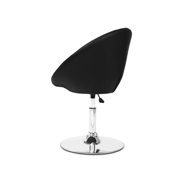 Iva PU Leather Swivel Bar Stool - Black