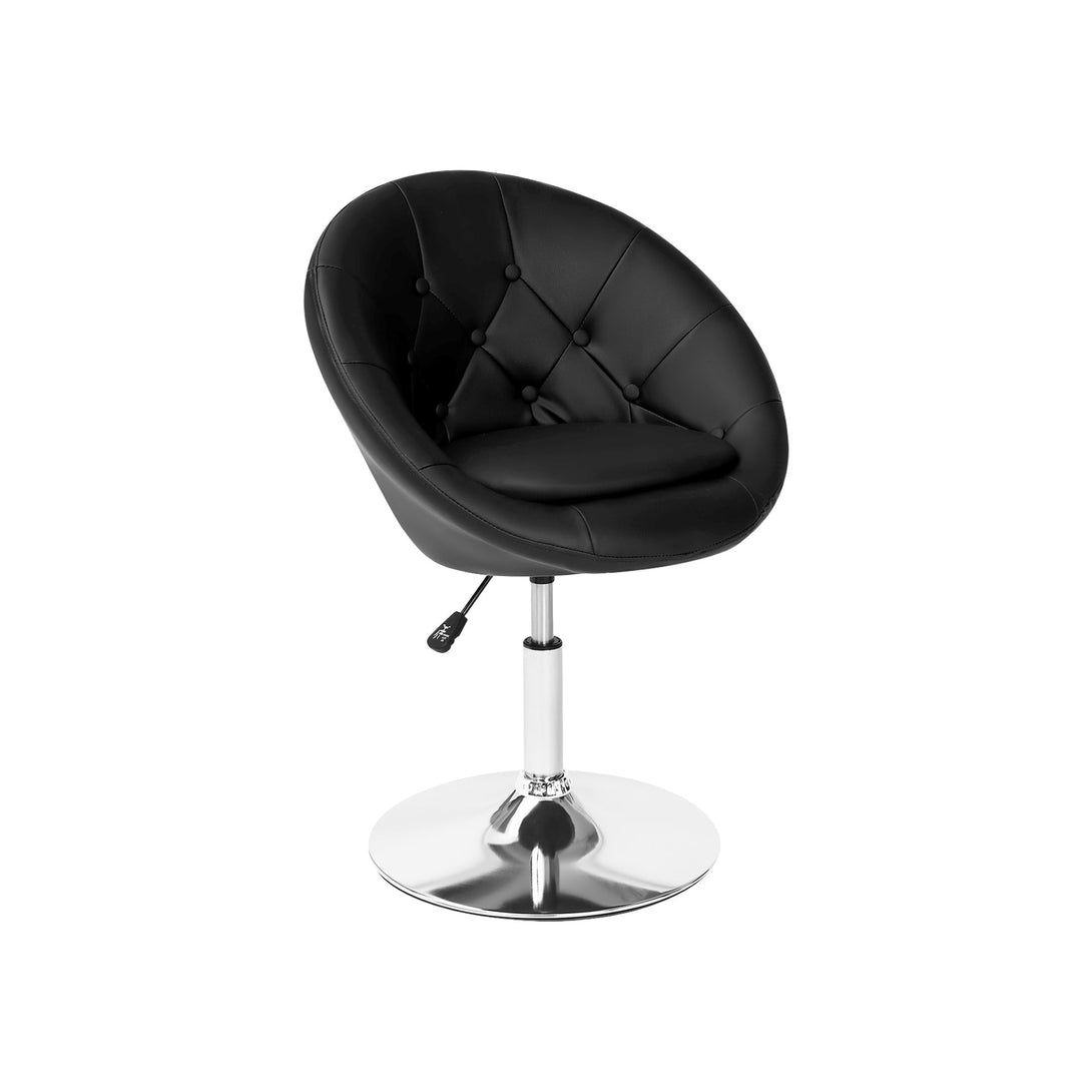 Iva PU Leather Swivel Bar Stool - Black
