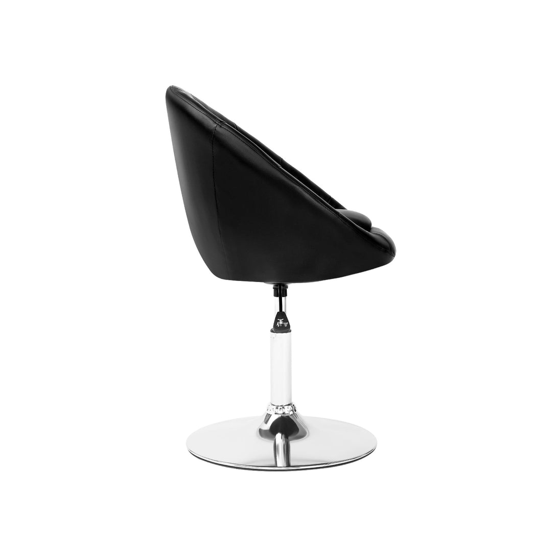 Iva PU Leather Swivel Bar Stool - Black