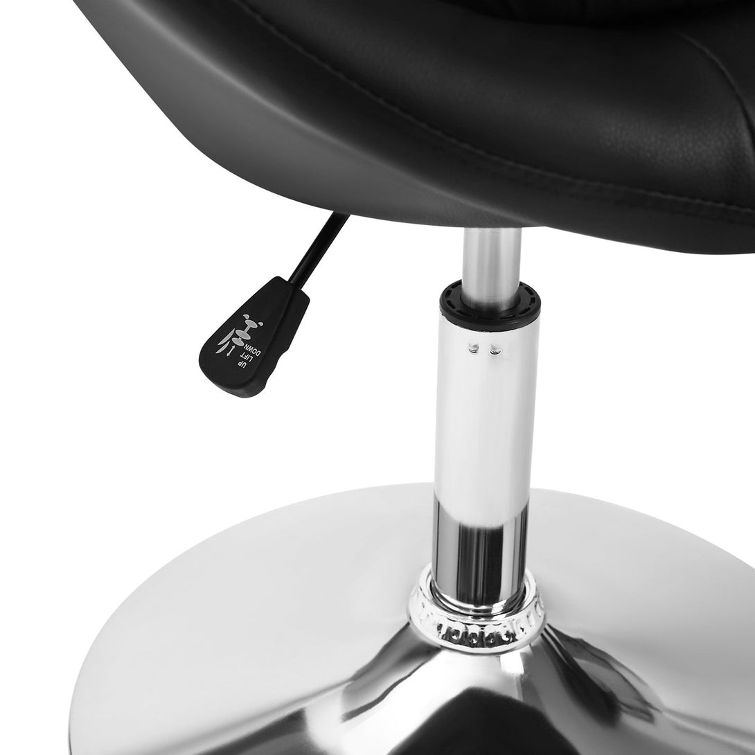 Iva PU Leather Swivel Bar Stool - Black