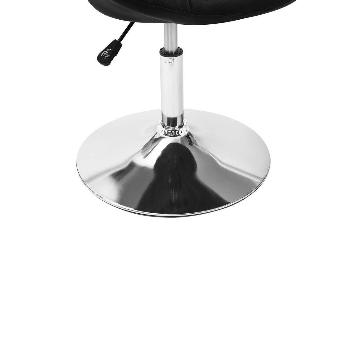 Iva PU Leather Swivel Bar Stool - Black