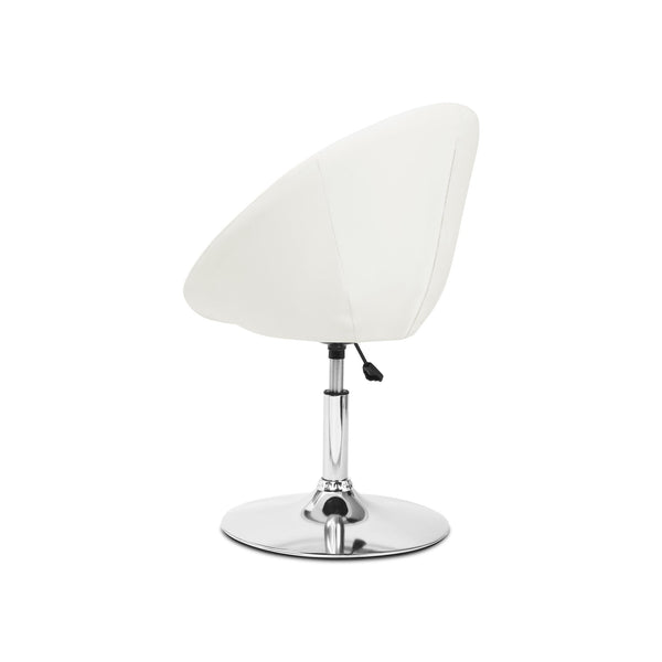 Iva PU Leather Swivel Bar Stool - White