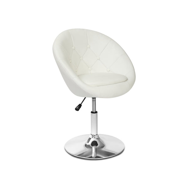 Iva PU Leather Swivel Bar Stool - White