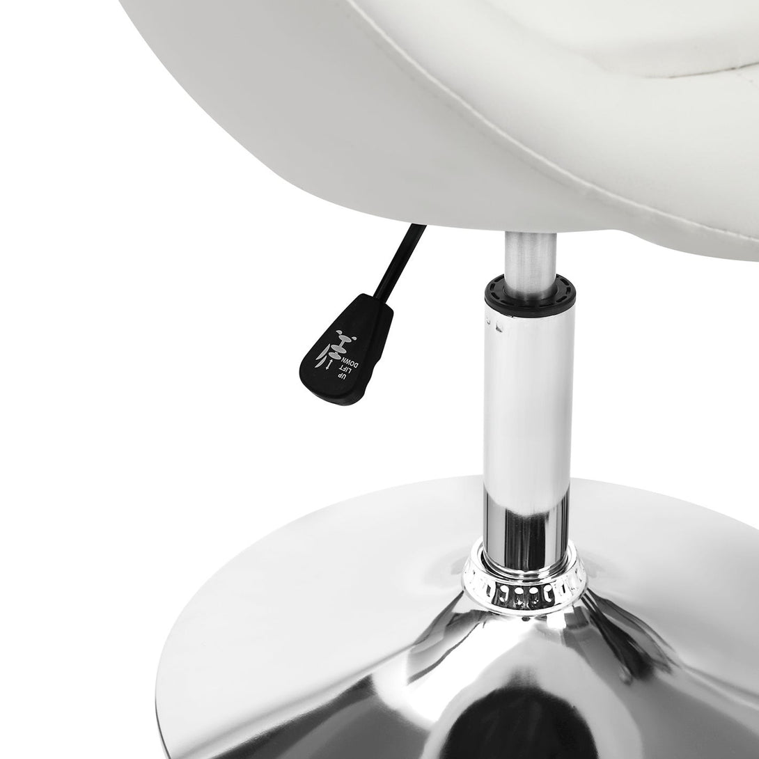 Iva PU Leather Swivel Bar Stool - White
