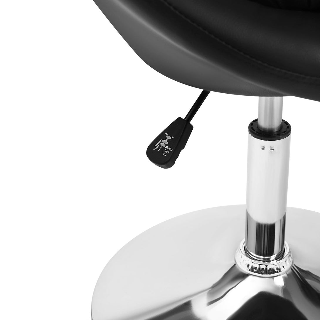 Iva PU Leather Swivel Bar Stool - Set of 2 - Black