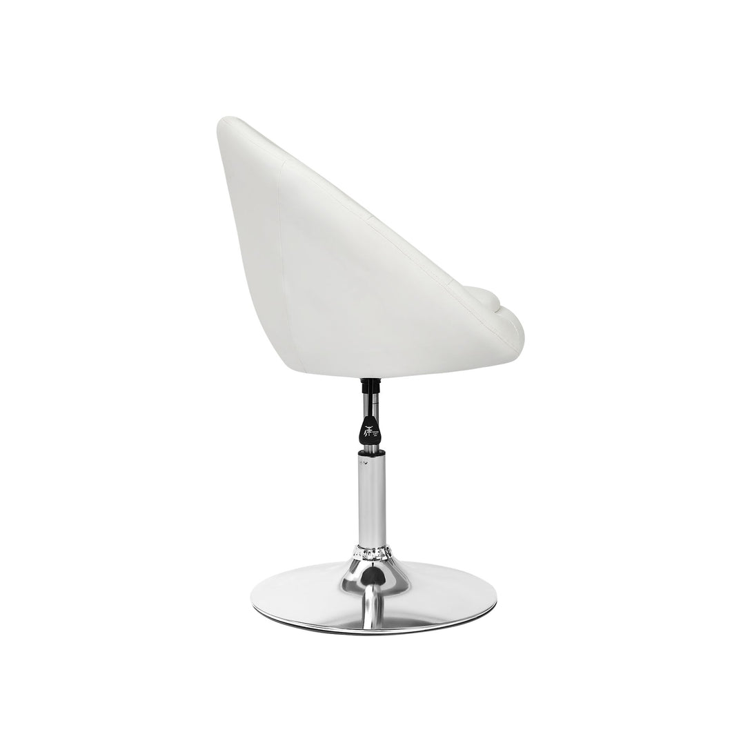 Iva PU Leather Swivel Bar Stool - Set of 2 - White