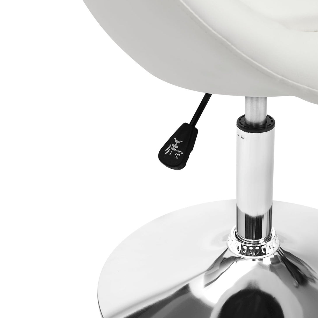 Iva PU Leather Swivel Bar Stool - Set of 2 - White