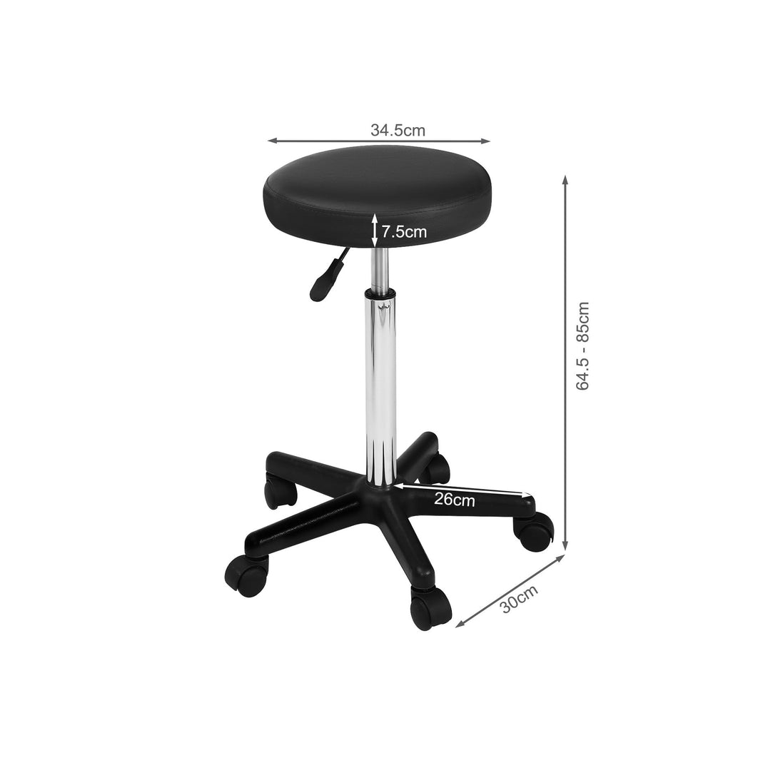 Rae Office Stool with PU Leather - Black (0.031m3 - 5kg)