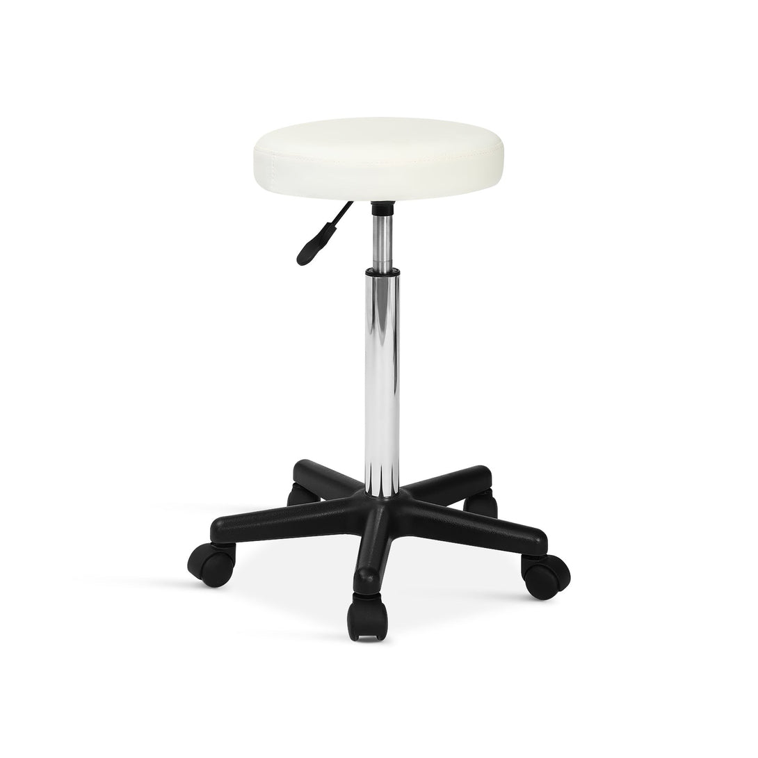 Rae Office Stool with PU Leather - White