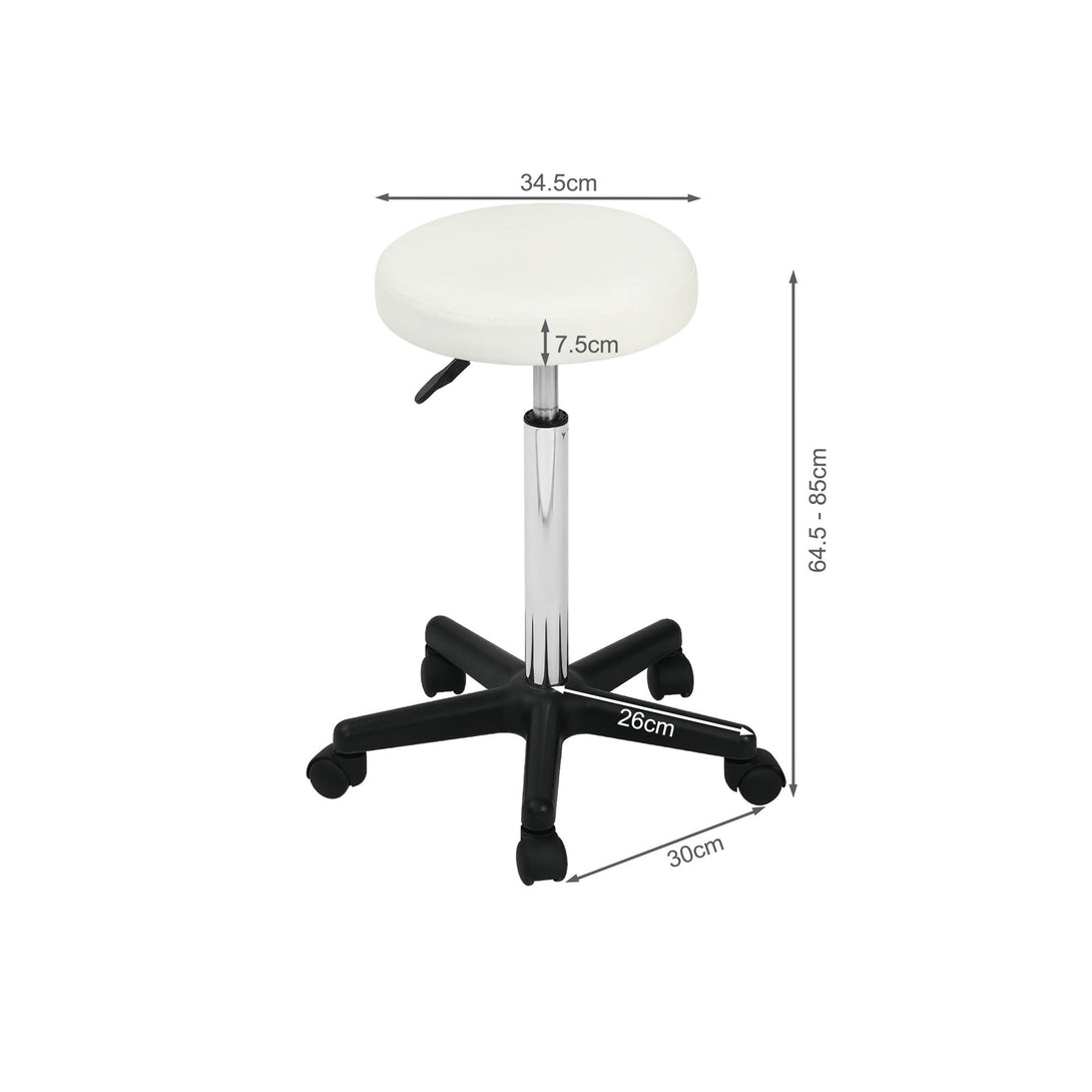 Rae Office Stool with PU Leather - White