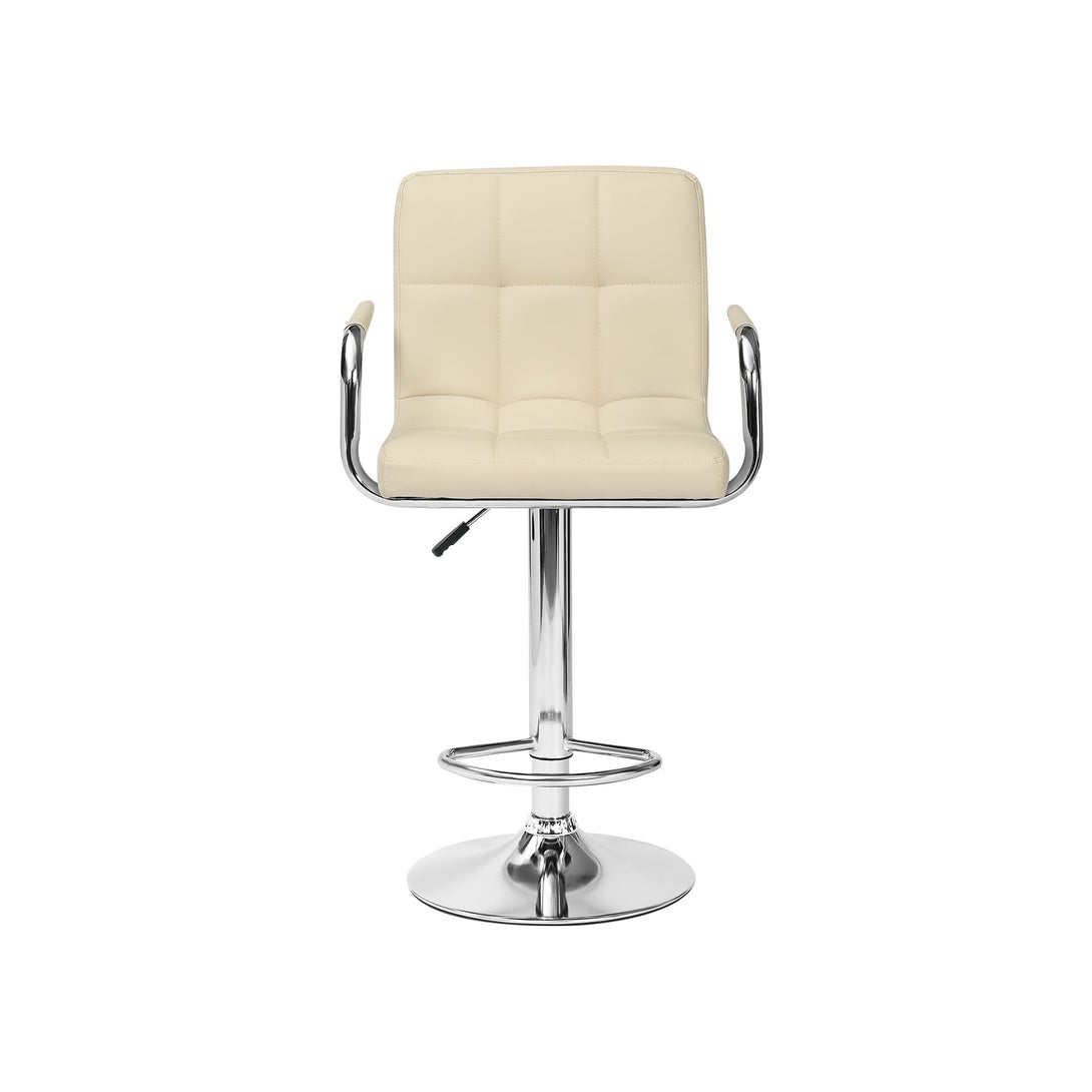 Lois Bar Stool with PU Leather - Set of 2 - Beige