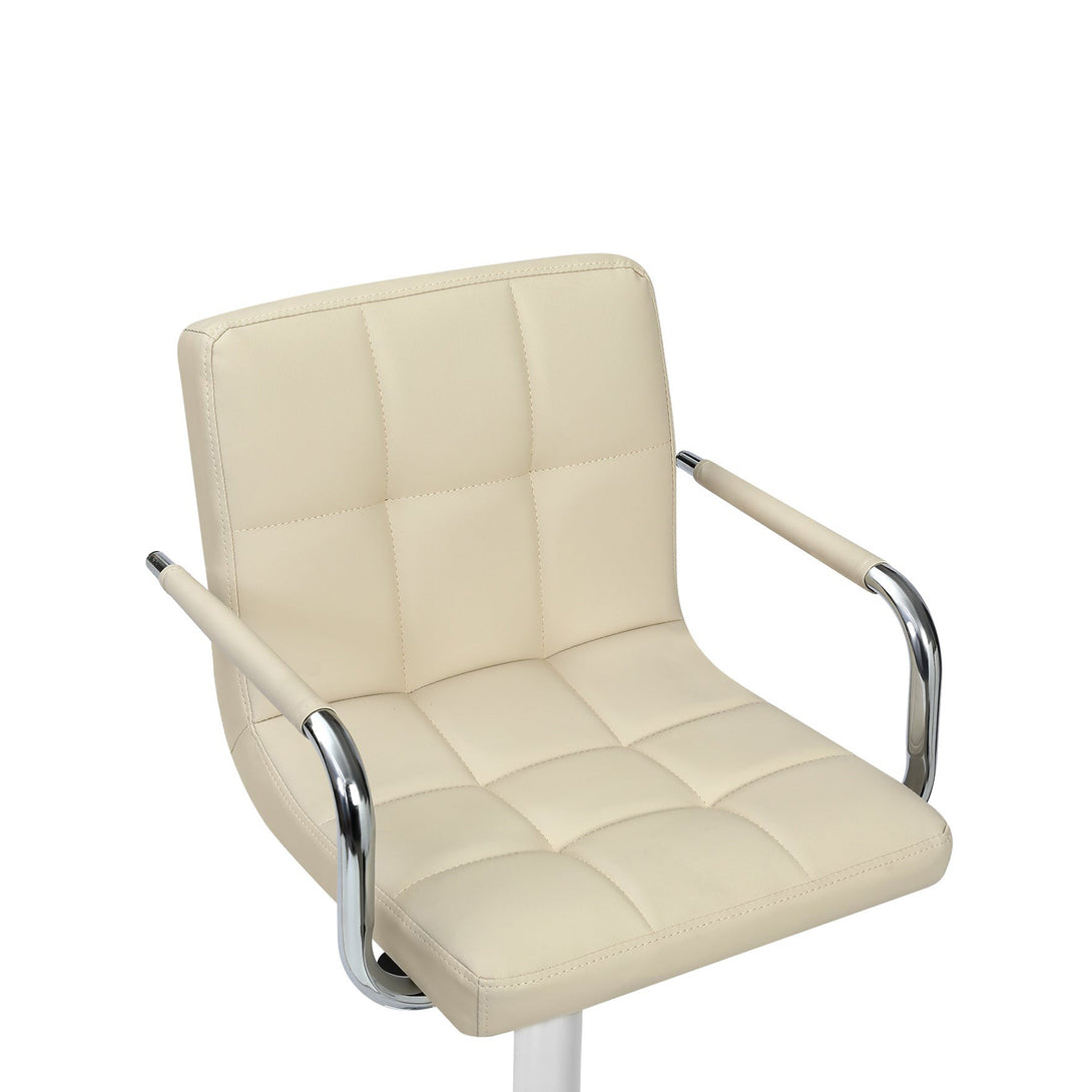 Lois Bar Stool with PU Leather - Set of 2 - Beige