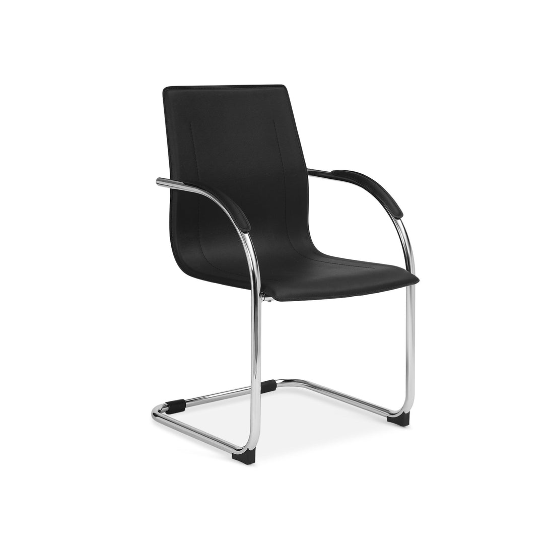 Jose PVC Cantilever Office Chair - Black