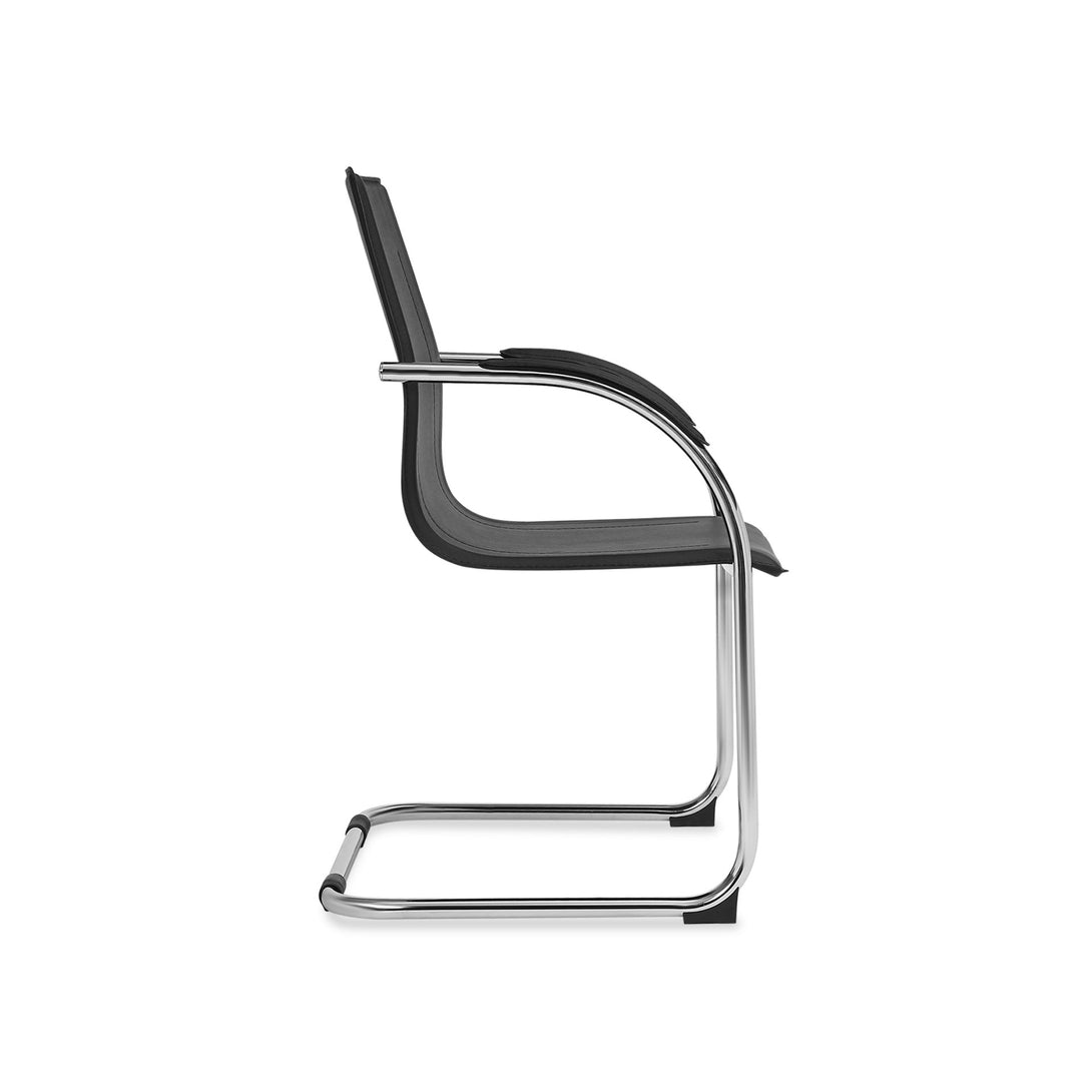 Jose PVC Cantilever Office Chair - Black