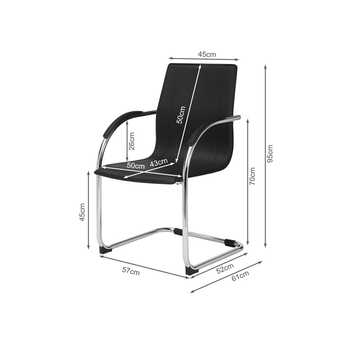 Jose PVC Cantilever Office Chair - Black