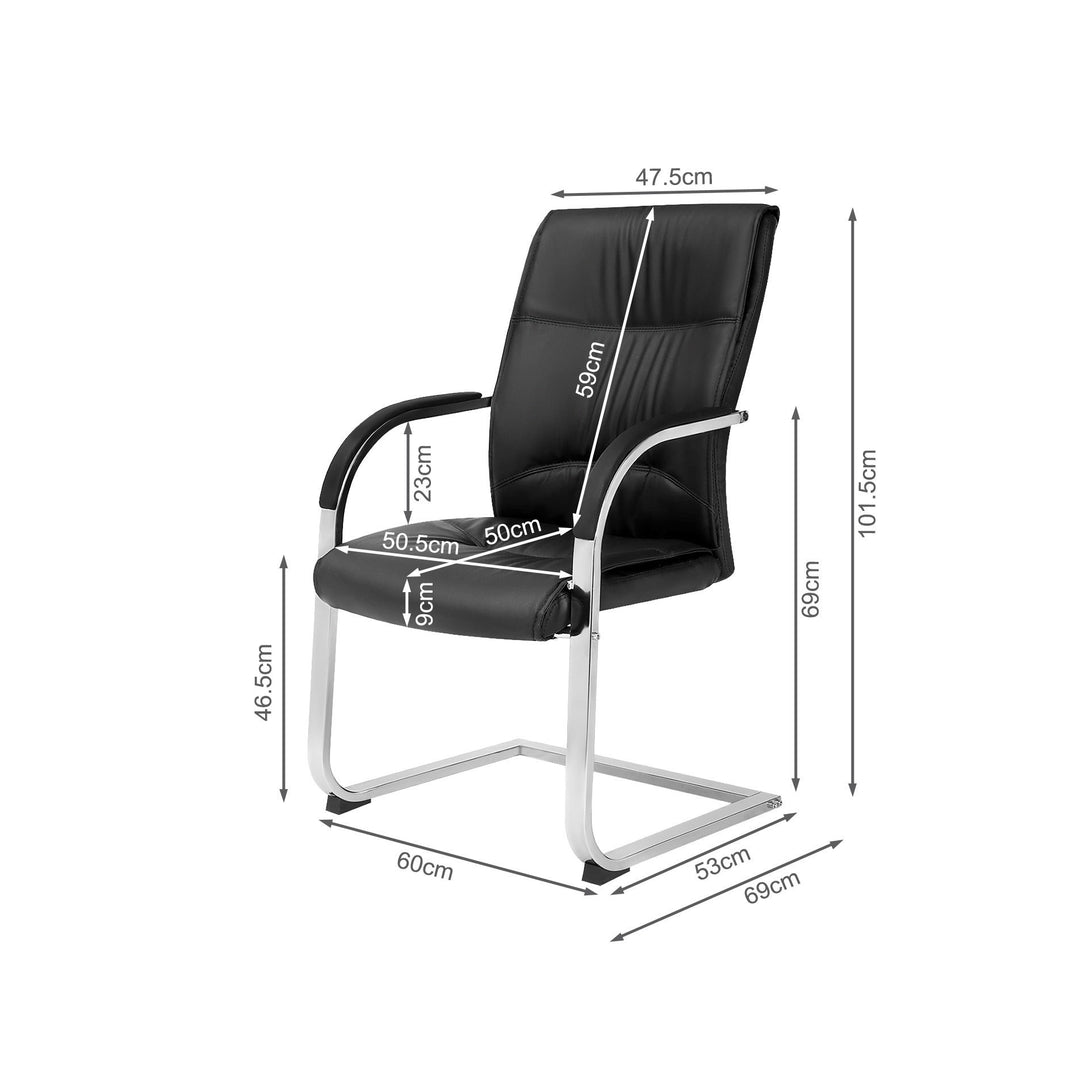 Ryder PU Leather Cantilever Office Chair - Black