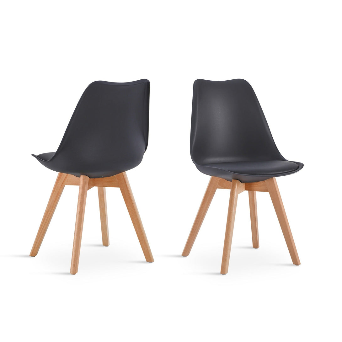 Bodhi Dining Chair with Padded Seat - Set of 4 - Black