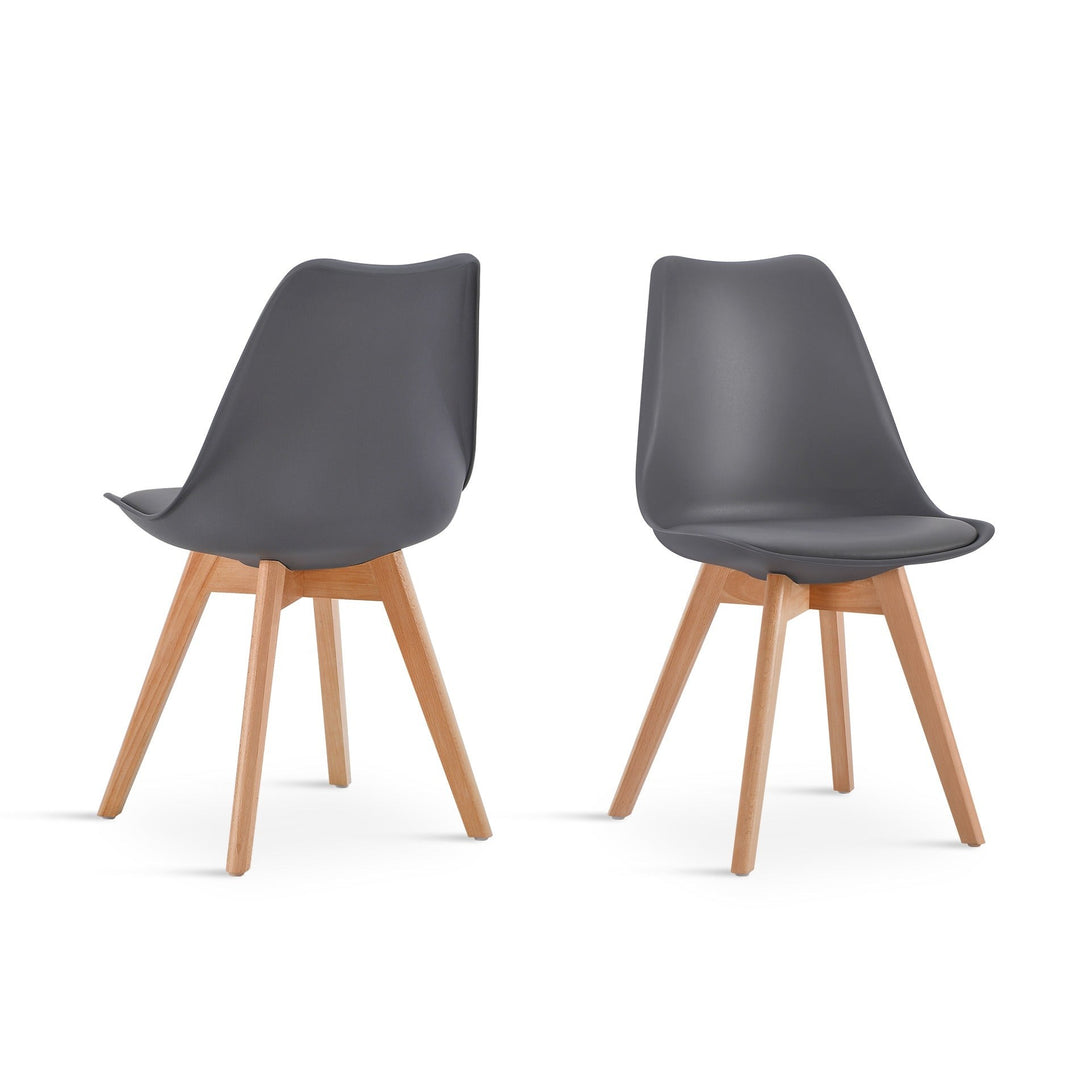 Bodhi Dining Chair with Padded Seat - Set of 4 - Grey