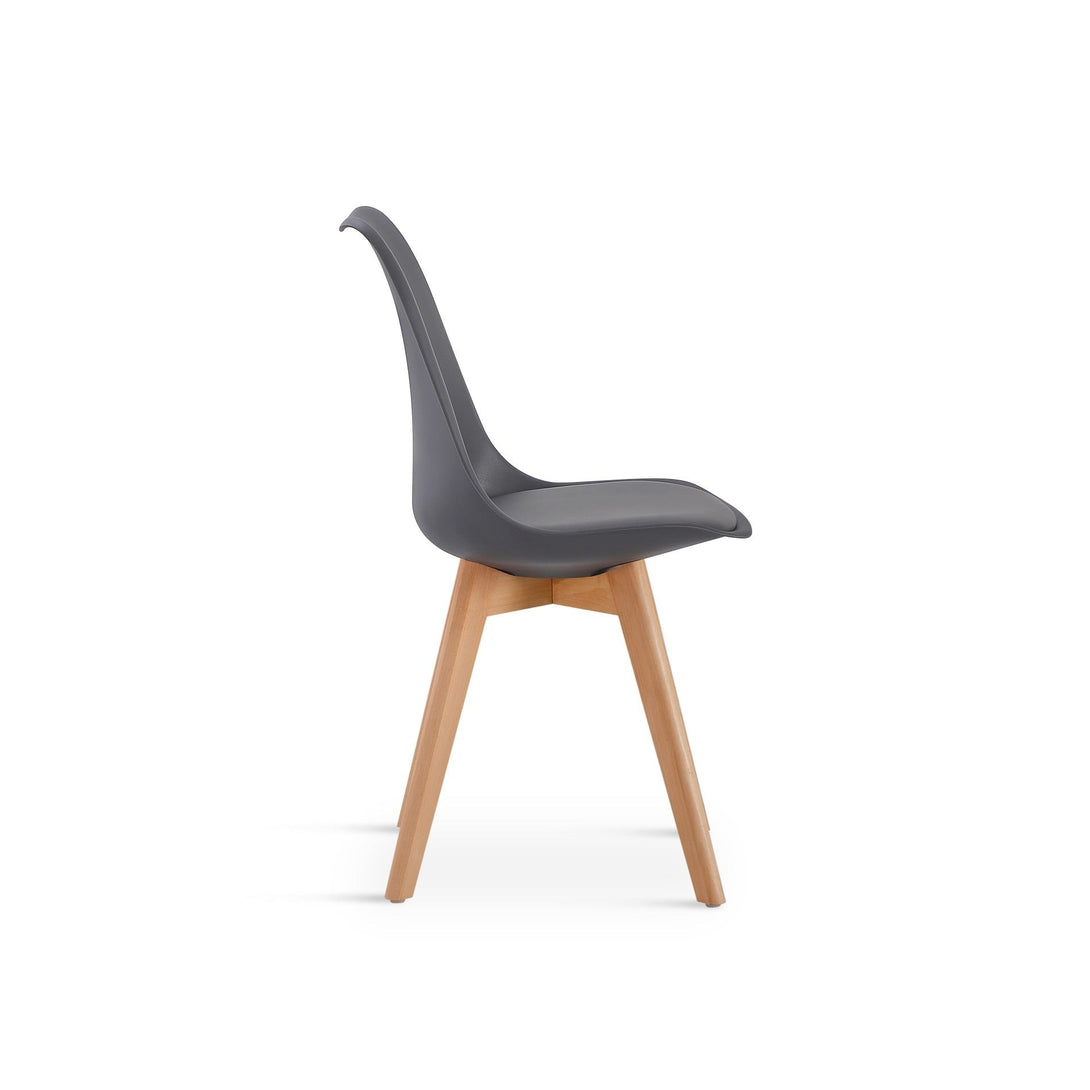 Bodhi Dining Chair with Padded Seat - Set of 4 - Grey