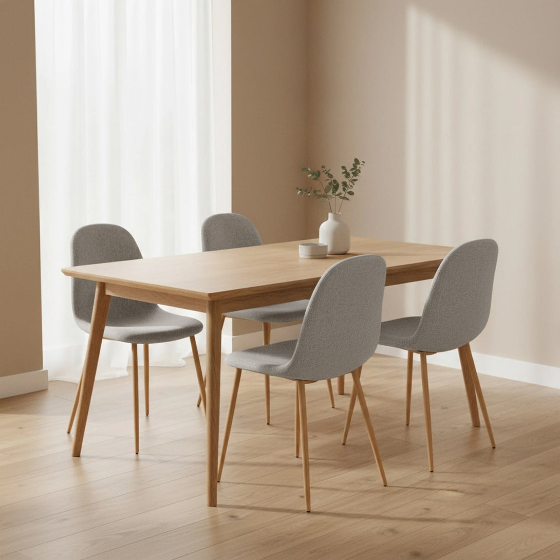 Arlo Linen Dining Chair - Set of 4 - Light Grey