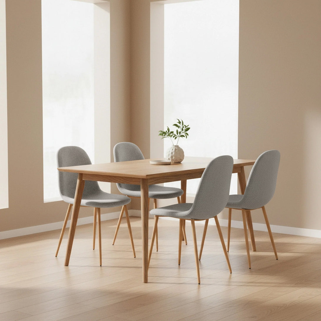 Arlo Linen Dining Chair - Set of 4 - Light Grey