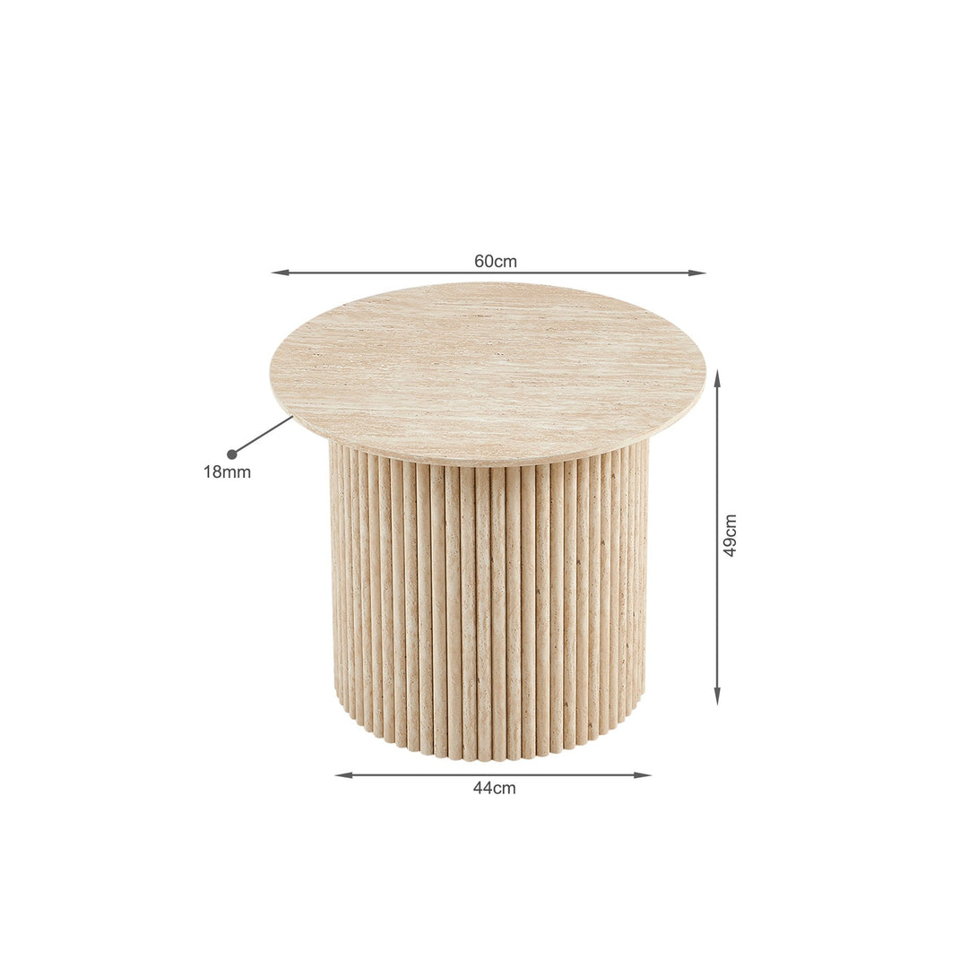 Nile Round Coffee Table 60cm - Travertine