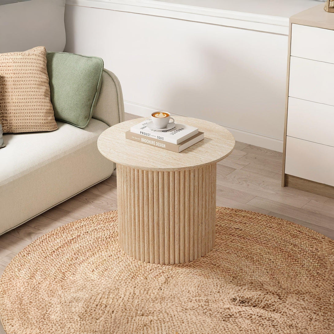 Nile Round Coffee Table 60cm - Travertine