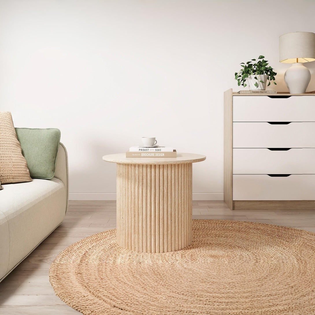 Nile Round Coffee Table 60cm - Travertine