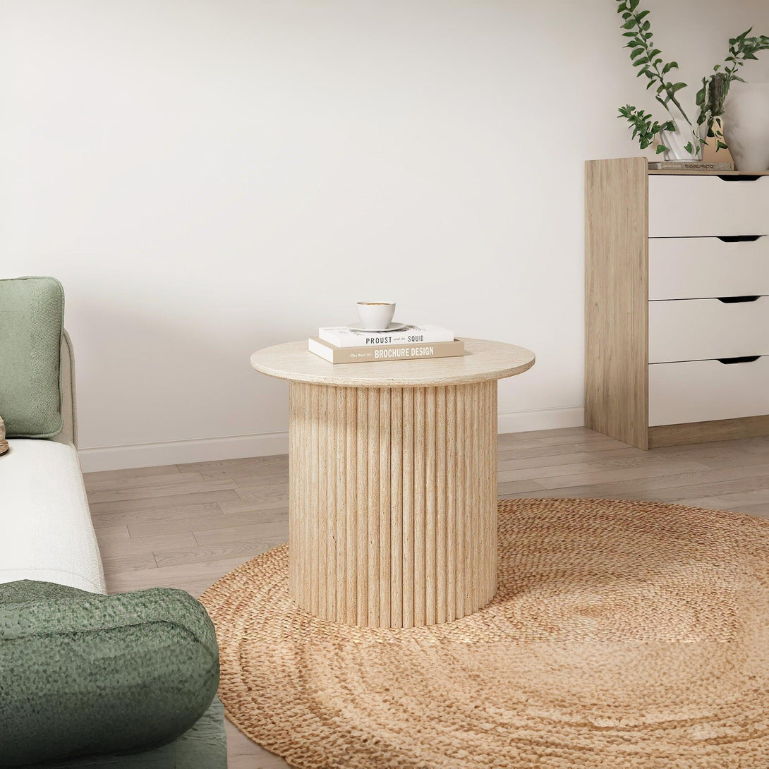 Nile Round Coffee Table 60cm - Travertine