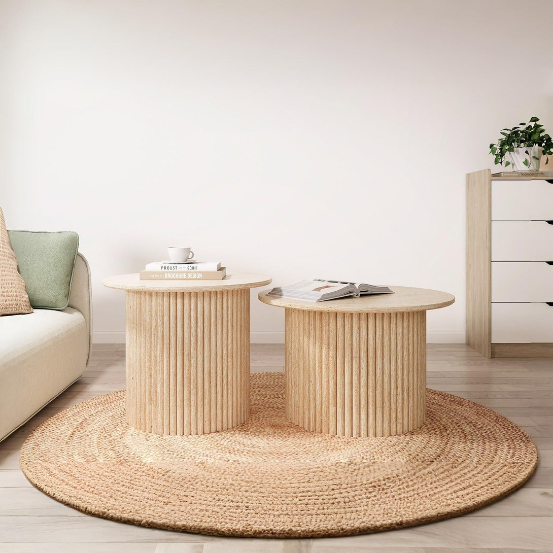Nile Round Coffee Table 60cm - Travertine