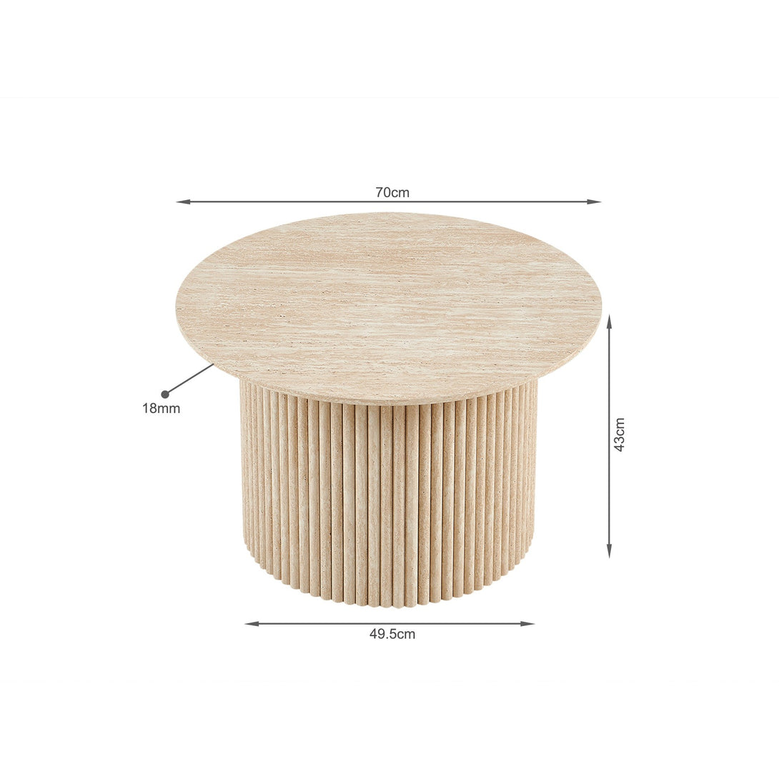 Nile Round Coffee Table 70cm - Travertine