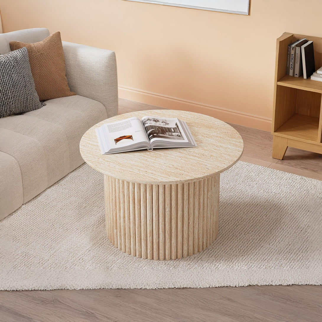 Nile Round Coffee Table 70cm - Travertine