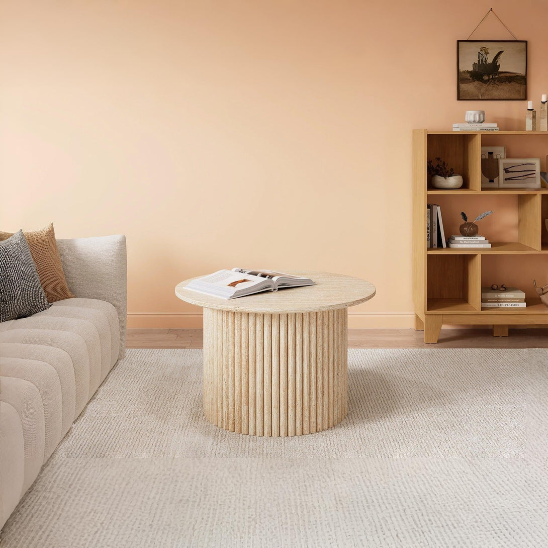 Nile Round Coffee Table 70cm - Travertine